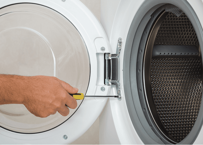 Fixing washing machine door hinge