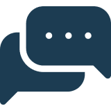 Blue speech bubbles overlapping