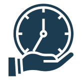 Clock in hand graphic