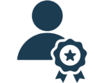 Profile silhouette and star ribbon