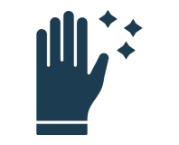 Cleanliness symbol with hand and stars