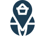 Shopping cart icon on map pin