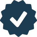 Blue checkmark inside star shape
